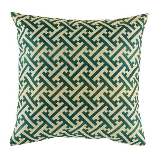 Cushion cover with green jagged design