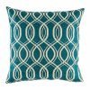 Blue cushion cover with repeating swirl design