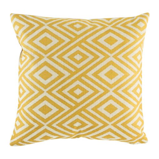 Scatter cushion cover with lively yellow grid pattern