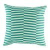 Cushion cover with staggered teal design