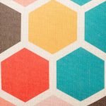 Zoomed in view of colourful hexagon pattern