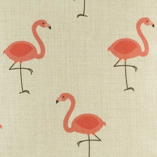 Close up o funky flamingo pattern on cushion