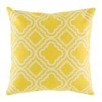 Bright yellow cushion cover with pattern