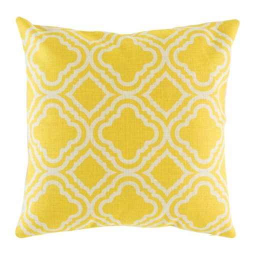 Bright yellow cushion cover with pattern