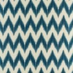 Close up of blue zig zag cushion cover