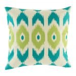 Teal and green print on scatter cushion cover