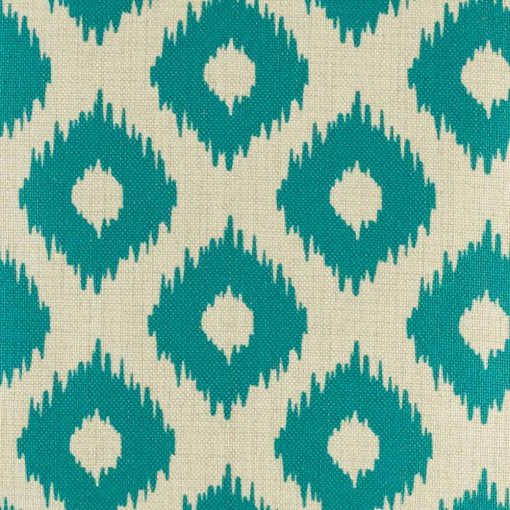 Close up showing cascading teal diamond pattern