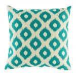 Cushion cover with diamond teal pattern