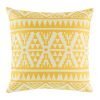 Light cushion cover with bright yellow geometric print