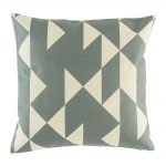 Grey and white cushion cover with contemporary triangle design