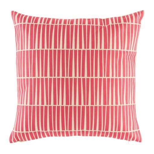 Bright pink cushion cover with geometric pattern