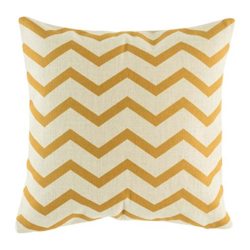Cushion cover with gold chevron front