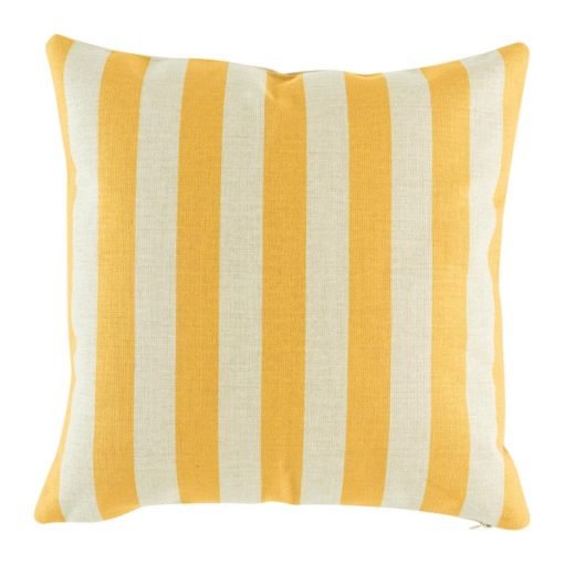 Bold yellow striped cushion cover