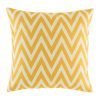 Bright yellow zig zag shapes one cotton linen cushion cover
