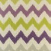 Close up of purple and green chevron cushion cover