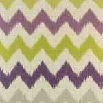 Close up of purple and green chevron cushion cover