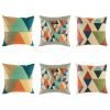 Bright cushion cover collection with bold triangle shape designs