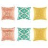 Colourful teal yellow and pink tone reba cushion collection