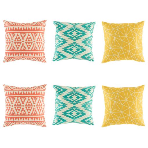 Colourful teal yellow and pink tone reba cushion collection