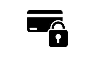 Icon of credit card and padlock