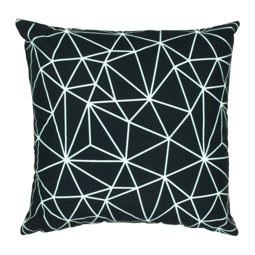 Black and white modern lines velvet cushion cover