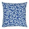 45x45cm outdoor cotton linen cushion with swirl pattern
