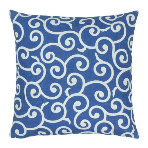 45x45cm outdoor cotton linen cushion with swirl pattern