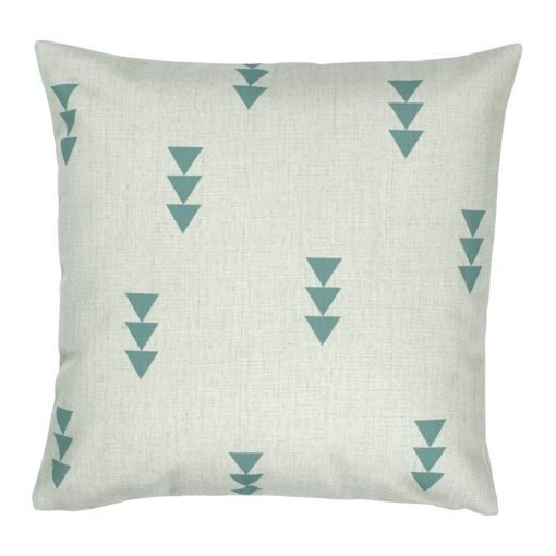Square outdoor cotton linen cushion with arrow design