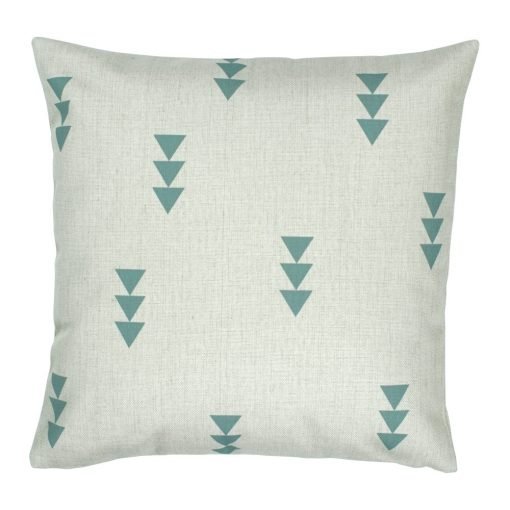 Square outdoor cotton linen cushion with arrow design