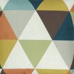 Close up of triangle pattern outdoor cotton linen cushion