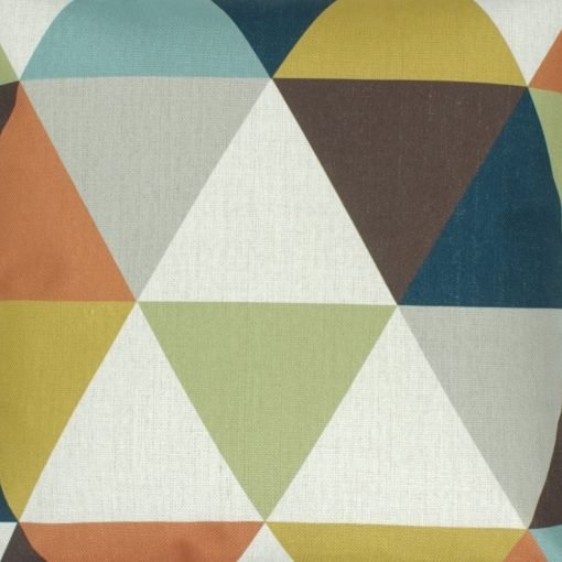 Close up of triangle pattern outdoor cotton linen cushion