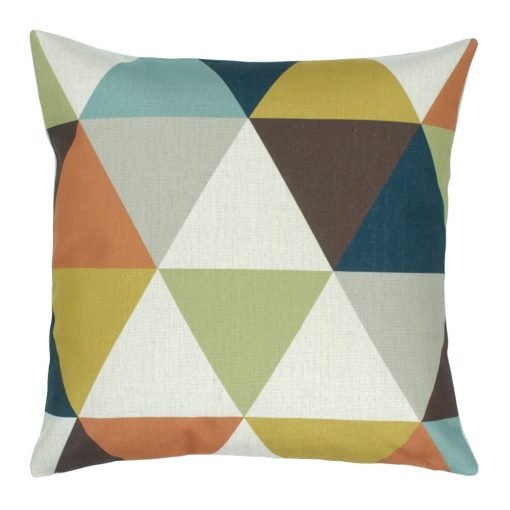 Square outdoor cushion cotton linen cover with triangles design