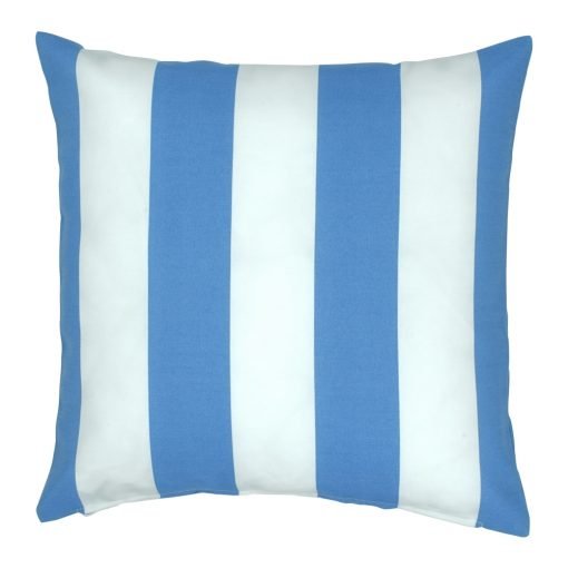Square light blue and white cushion
