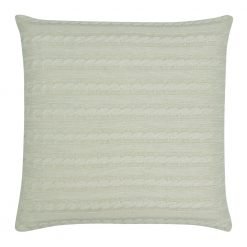 Back Image of Square Beige Cable Knit Cushion Cover 50cm x 50cm With Buttons