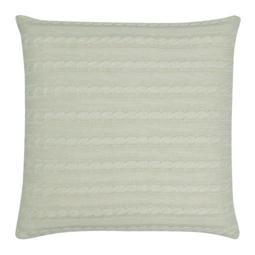 Back Image of Square Beige Cable Knit Cushion Cover 50cm x 50cm With Buttons