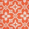 Close up of floral orange color outdoor cushion cover