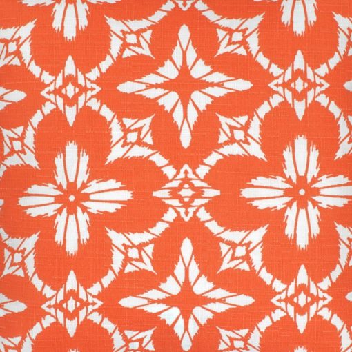 Close up of floral orange color outdoor cushion cover