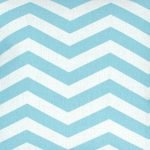 Close up of 45x45cm cotton linen cushion chevron design light blue and white colours