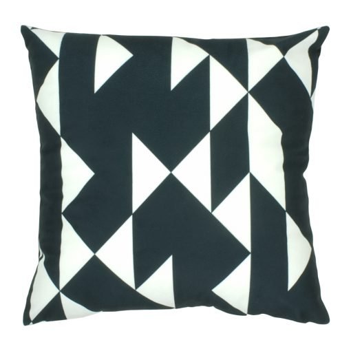 45x45cm black and white velvet cushion cover with triangles