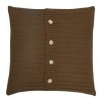 Square Chocolate Cable Knit Cushion Cover 50cm x 50cm With Buttons