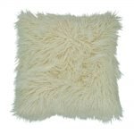 45cm x 45cm Cream Square Fur Cushion Cover