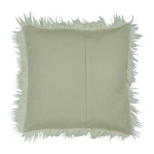 Back image of 45cm x 45cm Cream Square Fur Cushion Cover With Zipper