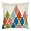 Square Cushion Cover 45x45cm With Multi Colour Diamond Pattern