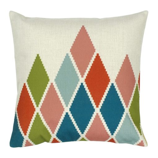 Square Cushion Cover 45x45cm With Multi Colour Diamond Pattern