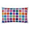 Rectangular colourful polka dot outdoor velvet cushion