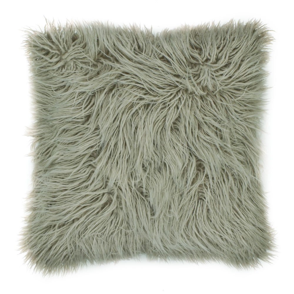 45cm x 45cm Ecru Square Fur Cushion Cover