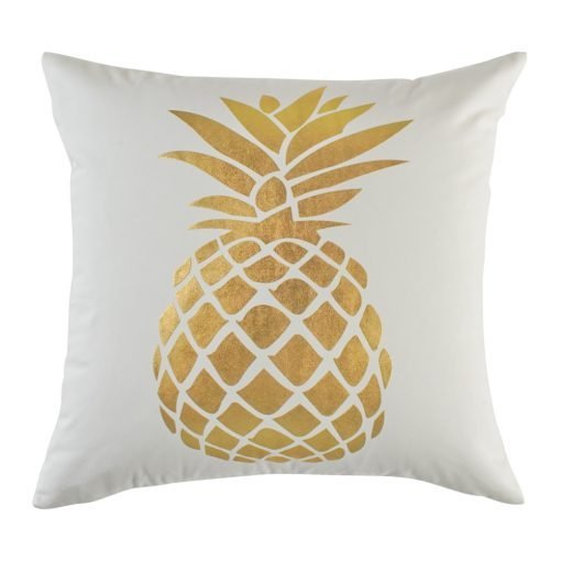 Square Cushion Cover 45x45cm With Gold Pinapple pattern