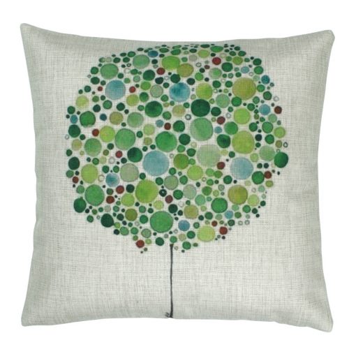 Square Green Bubble Tree Cushion Cover 45x45cm