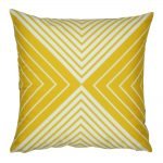 45x45cm velvet cushion with yellow and white triangles