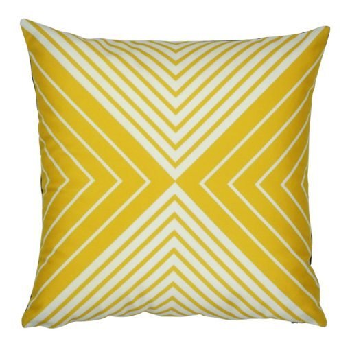 45x45cm velvet cushion with yellow and white triangles